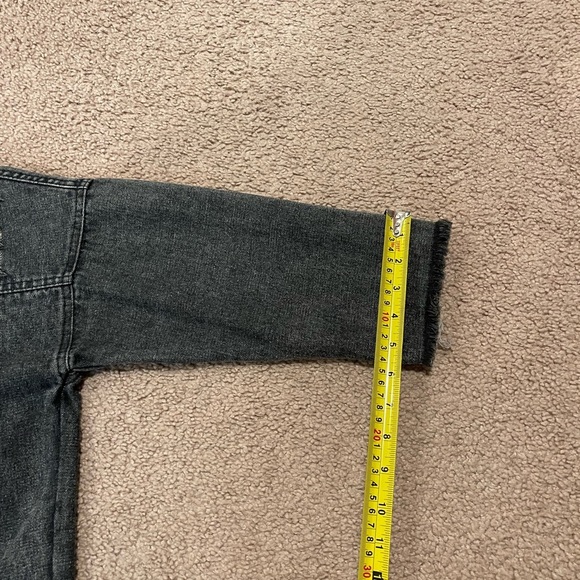 FBYDLL Drop Shoulder Ripped Denim Distresses  Jacket Retro Y2k - Picture 7 of 10